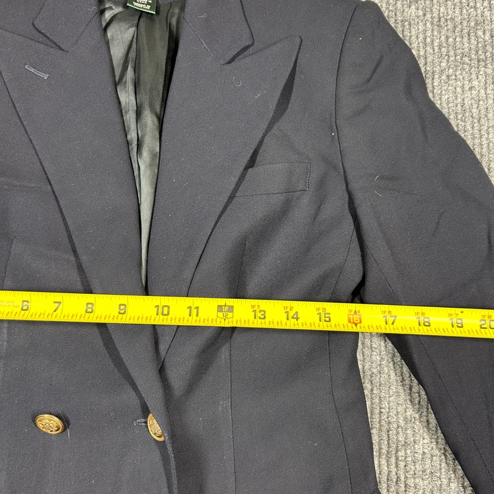 Vintage Lauren Ralph Lauren Blazer Women's‎ 4P Petite Navy Wool Gold Buttons - Picture 6 of 8